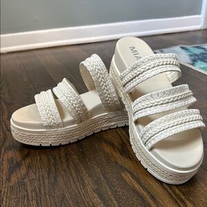 MIA Women's Cream Platform Sandals